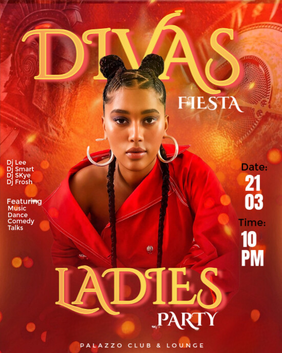 Night party flyer Instagram Portrait template