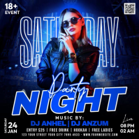 Night Party Flyer Square (1:1) template