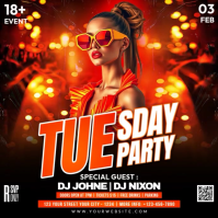 Night Party Flyer Square (1:1) template