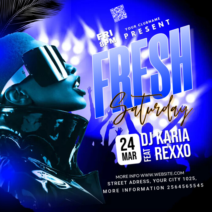 Night Party Flyer Vierkant (1:1) template