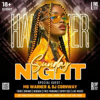 Night Party Flyer Квадрат (1 : 1) template