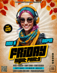 Brown Night Party Pamflet Template