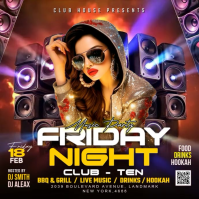 Night Party Flyer Wpis na Instagrama template