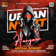 Night Party Flyer Kwadrat (1:1) template