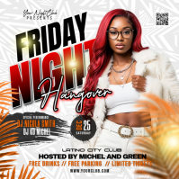 Night Party Flyer Carré (1:1) template