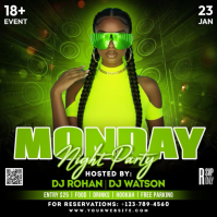 Night Party Flyer Cuadrado (1:1) template