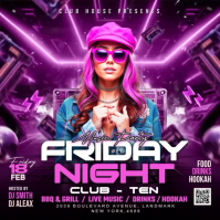 Night Party Flyer Instagram Post template