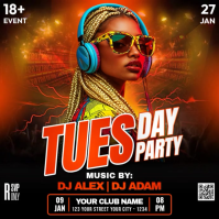 Night Party Flyer Square (1:1) template