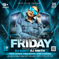 Night Party Flyer Quadrat (1:1) template