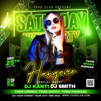 Night Party Flyer Square (1:1) template