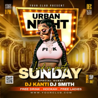 Night Party Flyer Quadrat (1:1) template