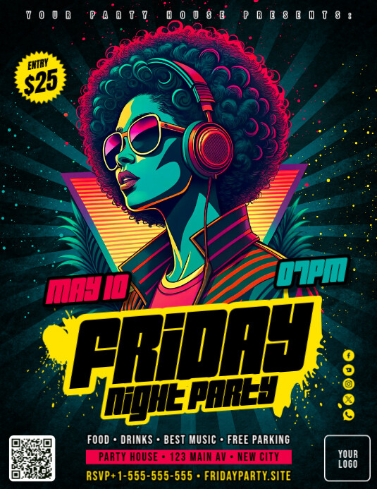 Night Party Flyer Pamflet (VSA Brief) template