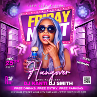 Night Party Flyer Quadrat (1:1) template