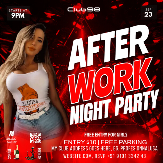 Night Party Flyer Template (21) Kwadrat (1:1)