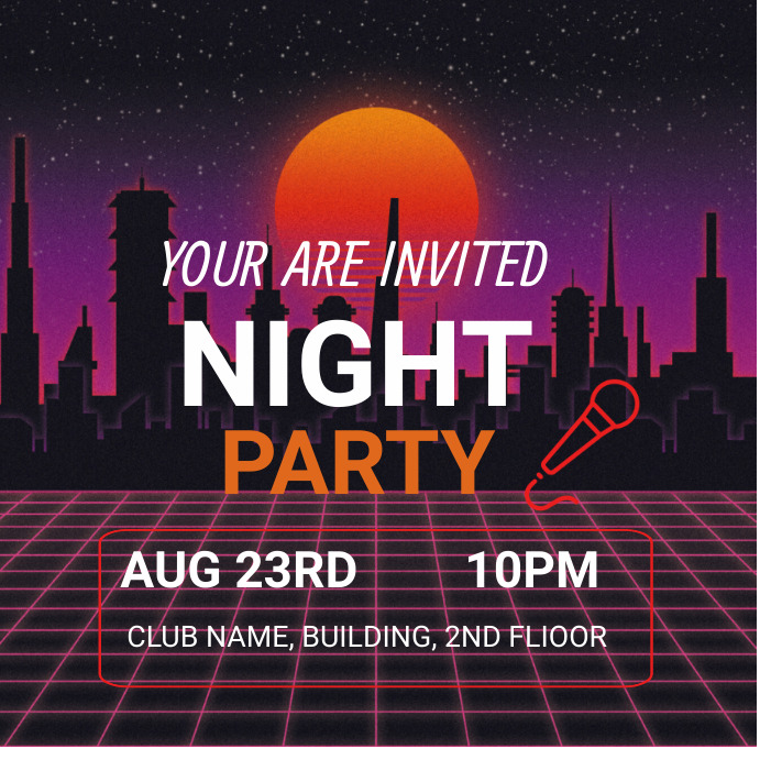Night Party Invitation Template | PosterMyWall