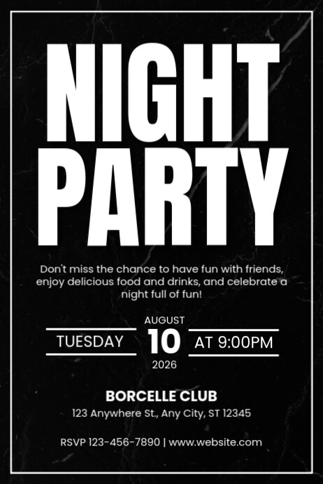 Night Party Invitation Poster Plakkaat template