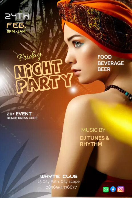 Copy of Night Party/Party Design | PosterMyWall