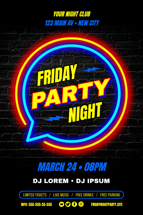 Night Party Poster Templat | PosterMyWall