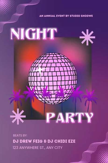 Night Party Poster Plakat template
