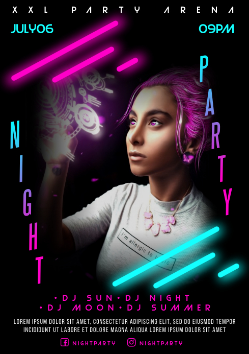 Night Party Poster Template Postermywall