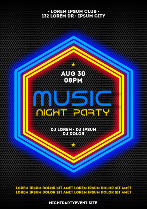NIGHT PARTY POSTER Template | PosterMyWall