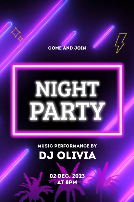 Night Party Poster template