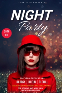 NIGHT PARTY POSTER TEMPLATE | PosterMyWall