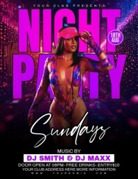 Night party Sunday Flyer (US Letter) template