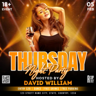 Night Party Template Kvadrat (1:1)