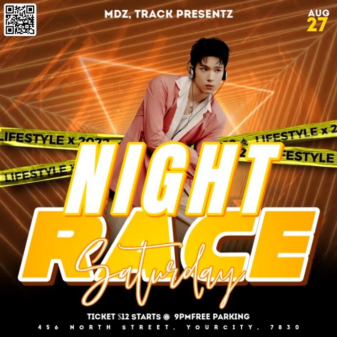 Night Rave/Race Instagram Plasing template