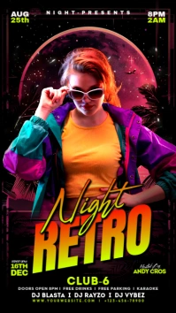 Night Retro Club Party Instagram-verhaal template