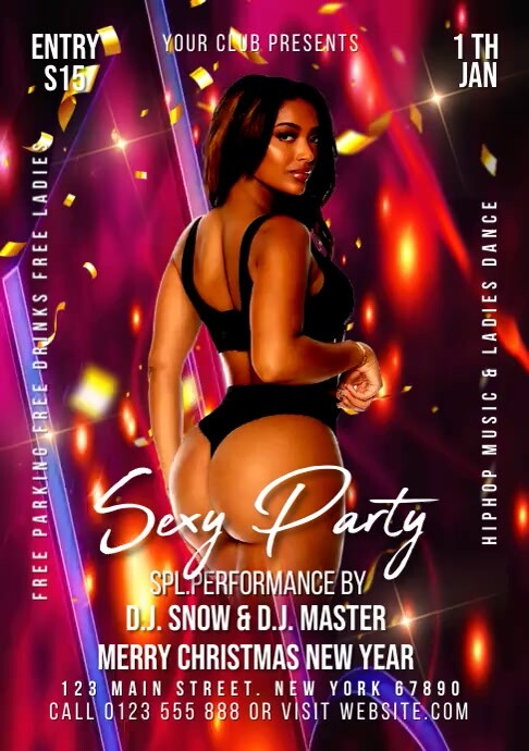 NIGHT SEXY PARTY FLYER A4 template