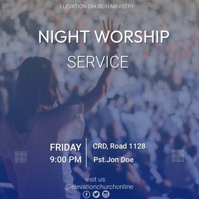 NIGHT WORSHIP (4) Instagram Post template