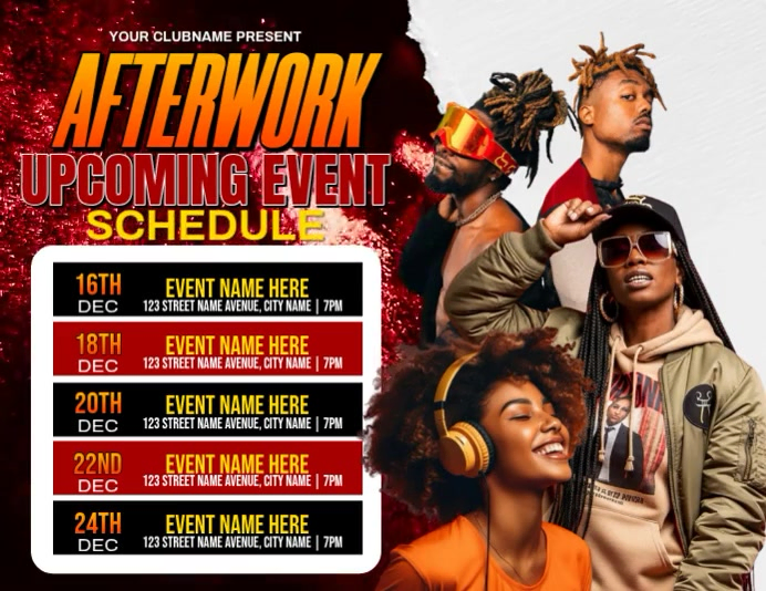 Nightclub Schedule Template | PosterMyWall