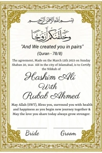 Nikah Certificate / marriage / Wedding Poster template