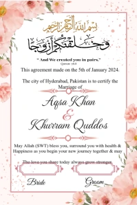 nikah certificate poster template