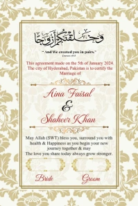 Nikah certificate poster template
