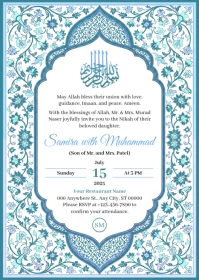 Nikah Invitation Design Template A6