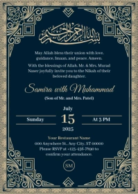 Nikah Invitation Design Template A6