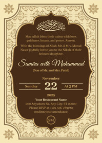Nikah Invitation Design Template A6