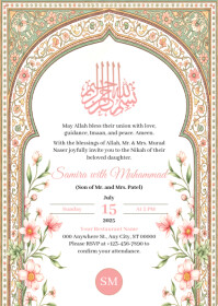 Nikah Invitation Design Template A6