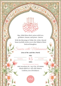 Nikah Invitation Design Template A6