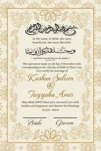 Nikkah certificate Poster template