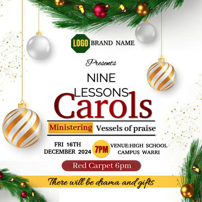 Sample Nine Nine Lessons and Carol Design Template | PosterMyWall