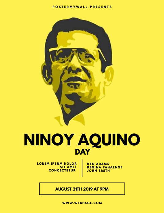 Ninoy Aquino Day flyer Design Template PosterMyWall