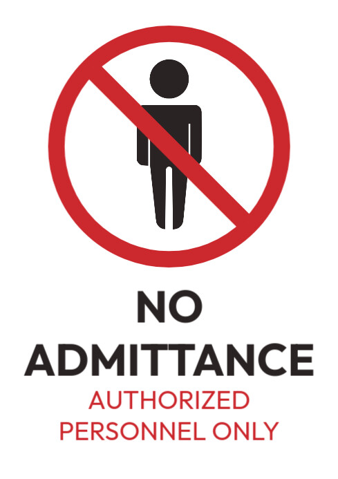 No admittance sign A4 template