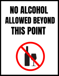 No Alcohol Allowed Beyond This Point Sign Template Design  Flyer (us Letter) Volante (Carta US)