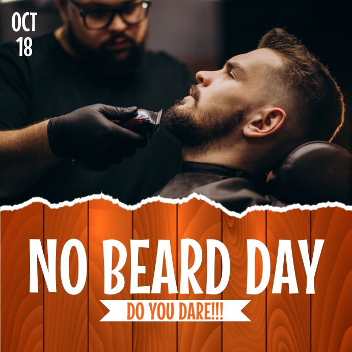 No Beard Day, Beard Wpis na Instagrama template