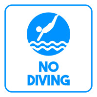 No Diving Sign Template Editable Printable Pool Safety Warning Poster and Swimming Rules Notice