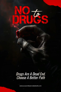 Black Bold No Drugs Awareness Campaign Video Poster template